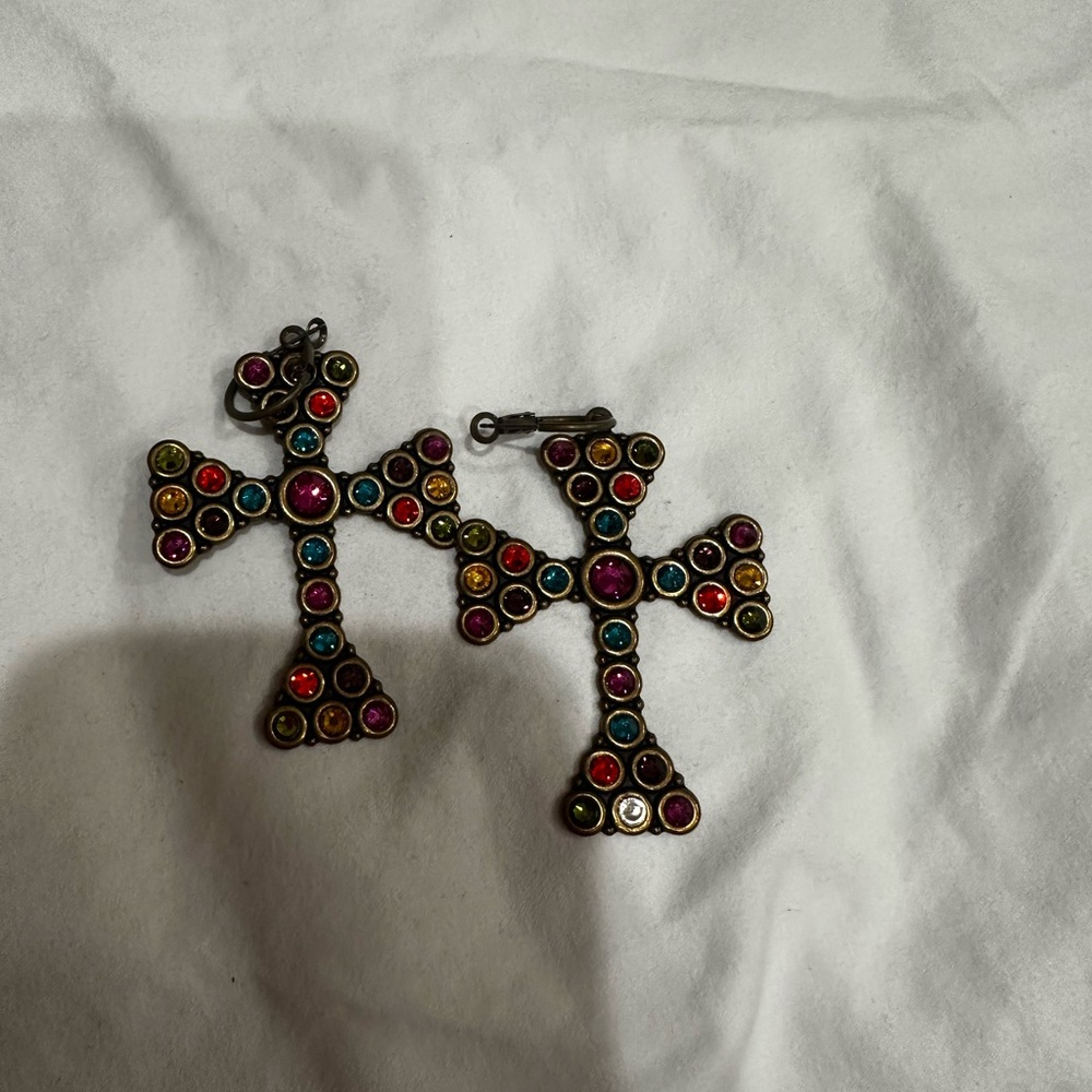 Multicolor Cross Earrings